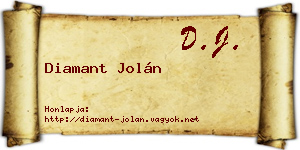 Diamant Jolán névjegykártya